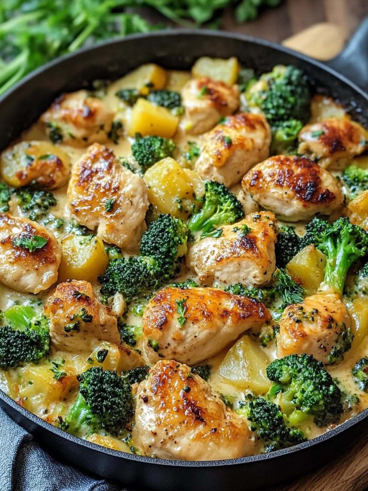 Potato-Chicken-Pan with Broccoli very easy