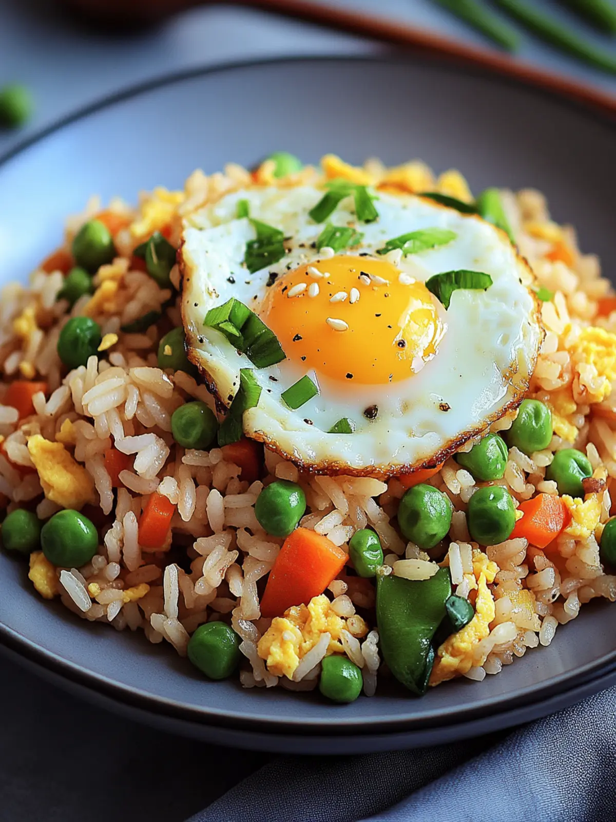 Fried rice with vegetables and egg