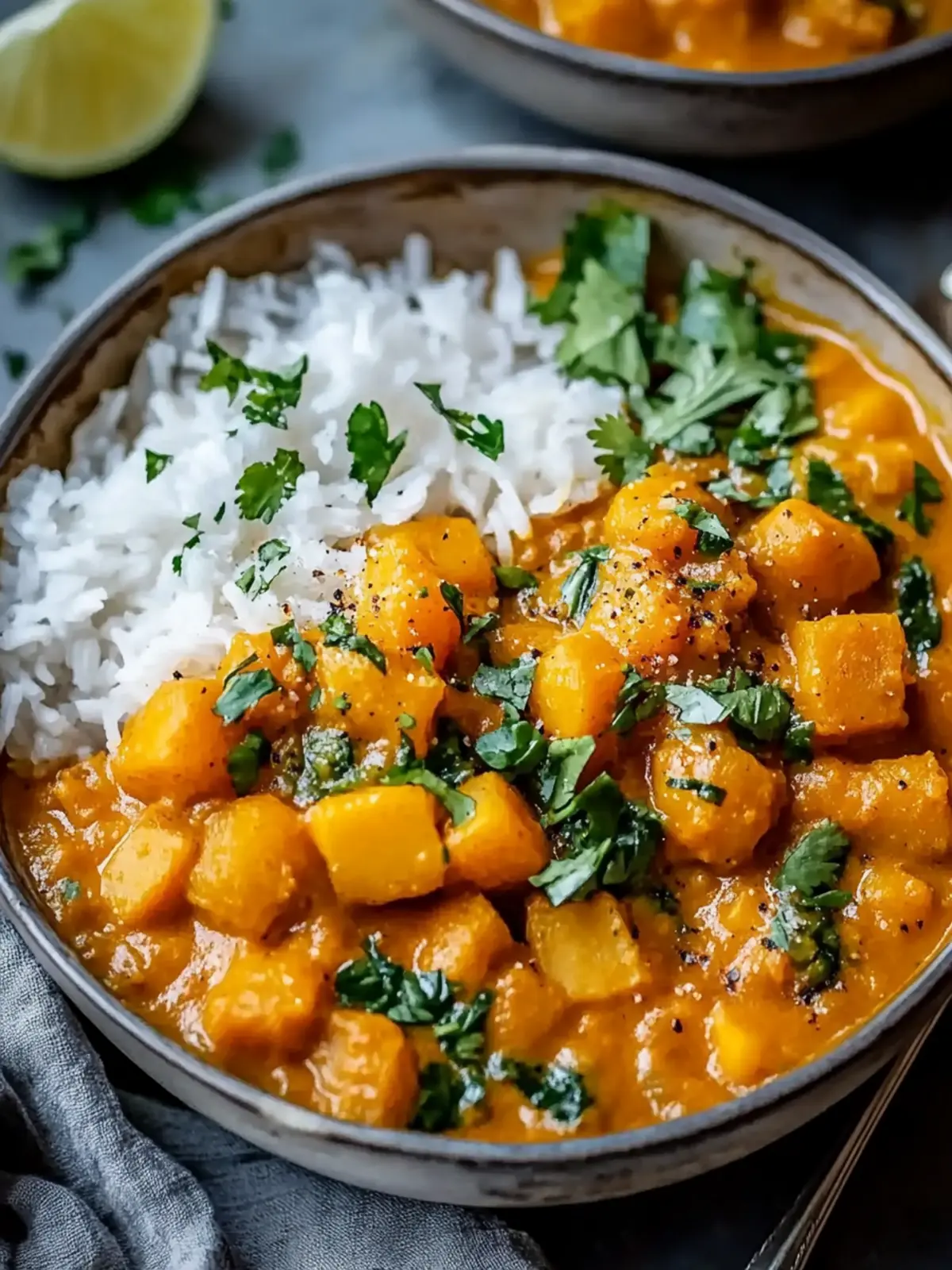 Süßkartoffel- und Kichererbsencurry