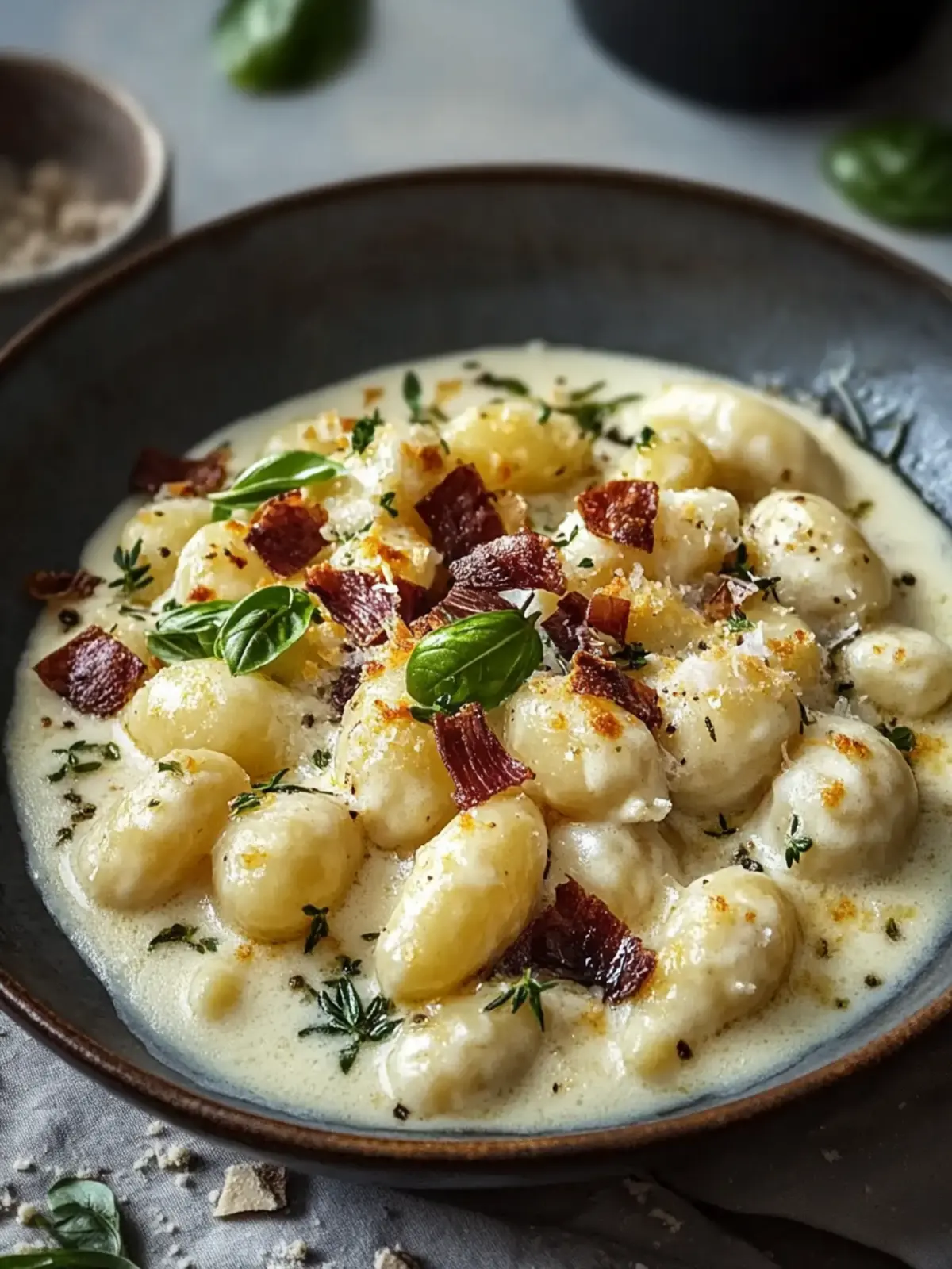Cremiges Hähnchen mit Gnocchi