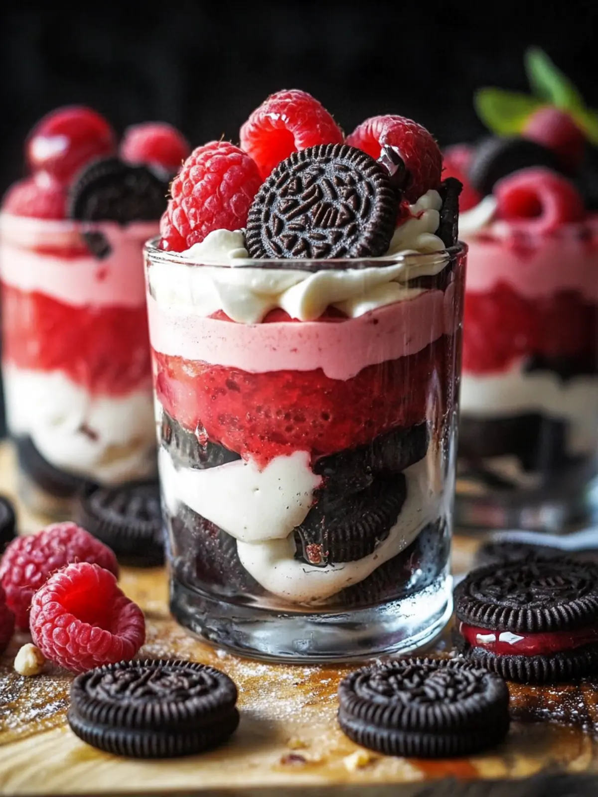 Himbeer-Oreo-Dessert