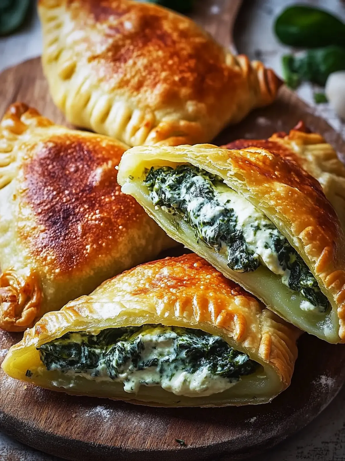 Vegane Kartoffeltaschen mit Spinat-Frischkäse-Füllung