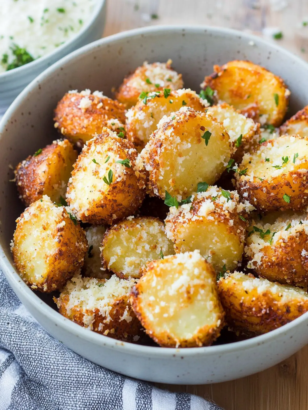 Einfache knusprige Air Fryer Parmesan Rotschalenkartoffeln