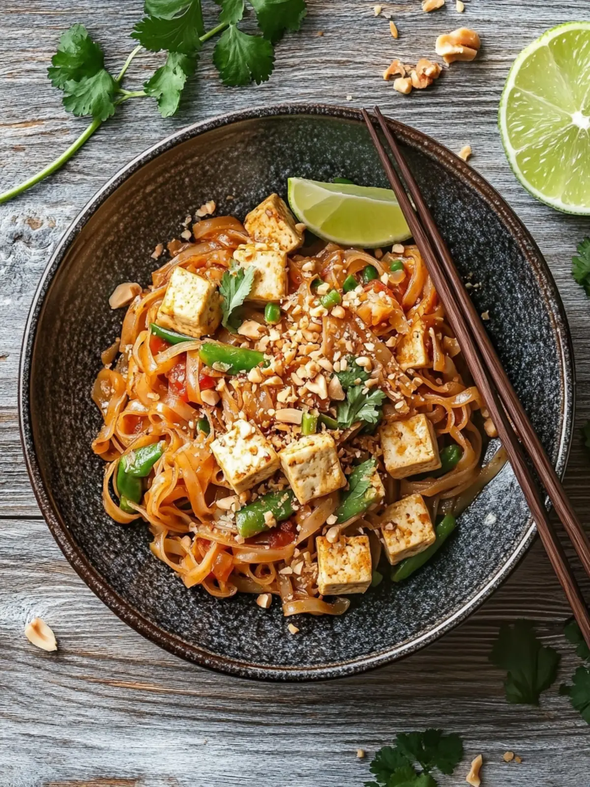 Tofu Pad Thai mit Erdnusssauce