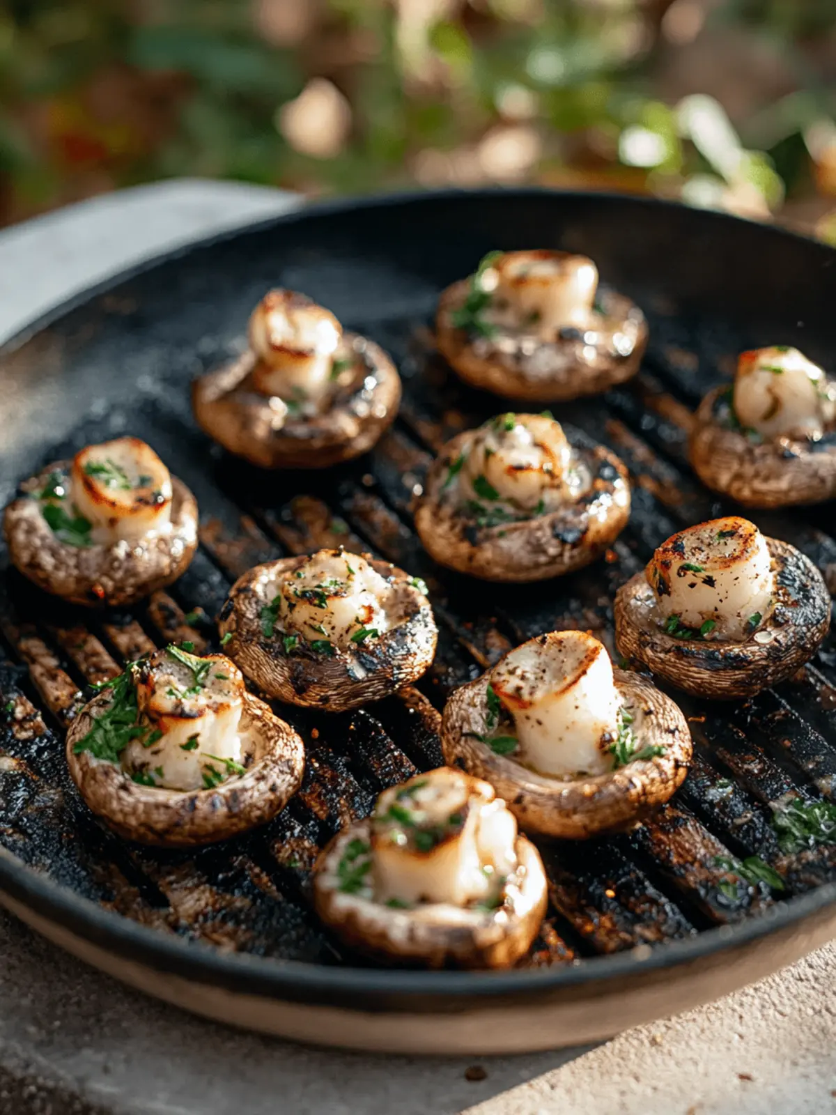 Gefüllte Champignons vom Grill