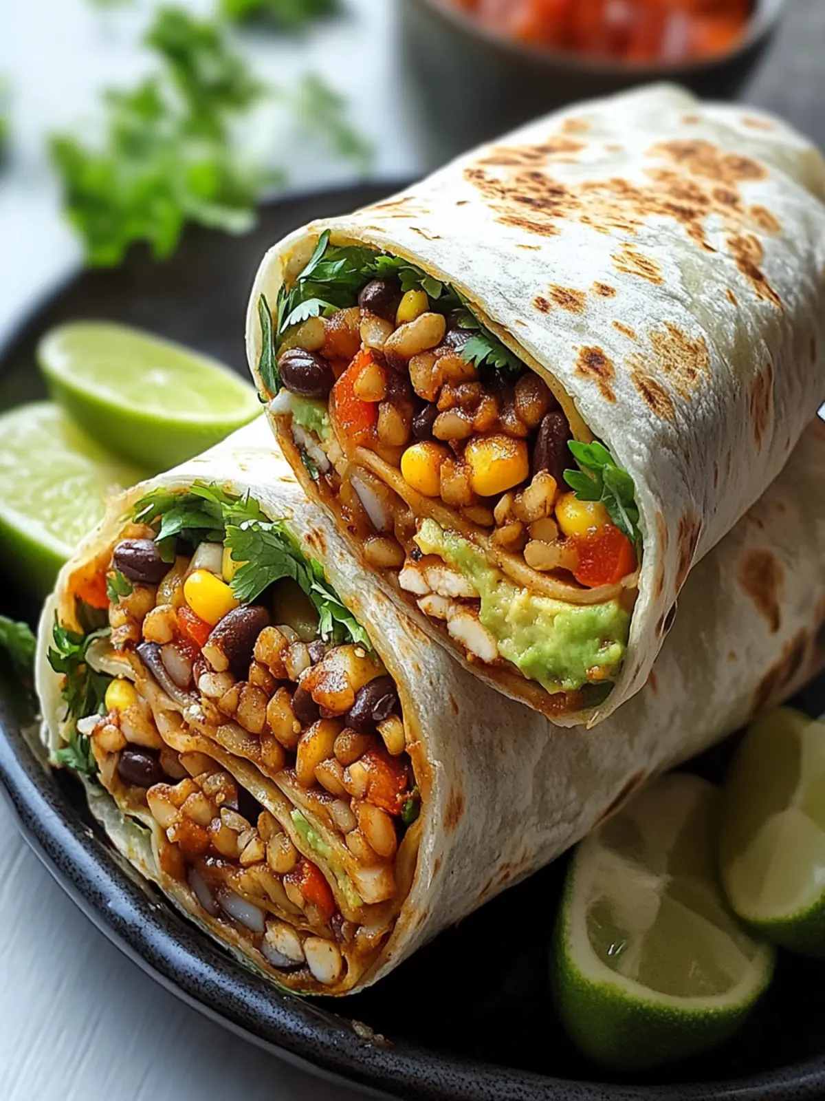 Vegetarische Burritos mit Linsen und Walnüssen