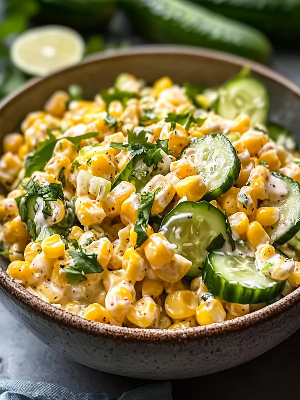 Street corn & creamy cucumber salad