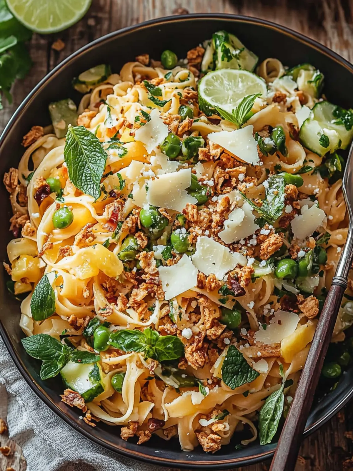 Limetten Crunch Nudelsalat