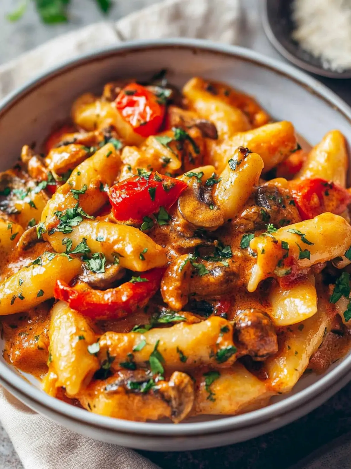 Vegane Schupfnudelpfanne Paprika Pilze: Das einfache Rezept