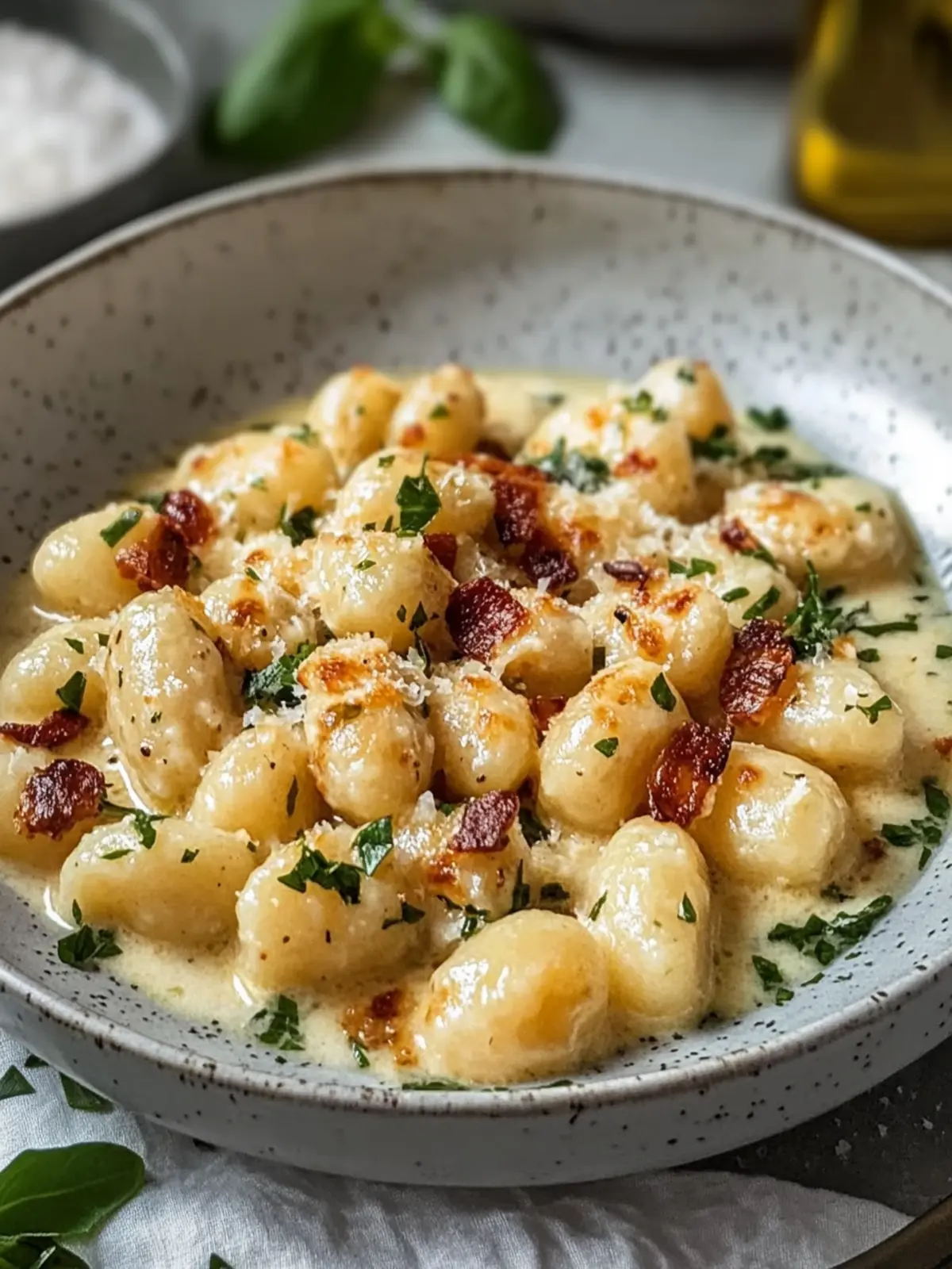 Cremiges Hähnchen mit Gnocchi
