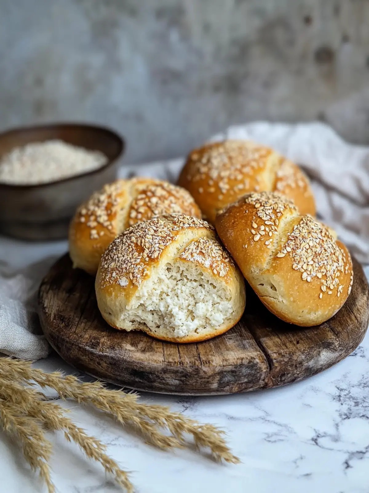 Quarkbrötchen mit Haferflocken