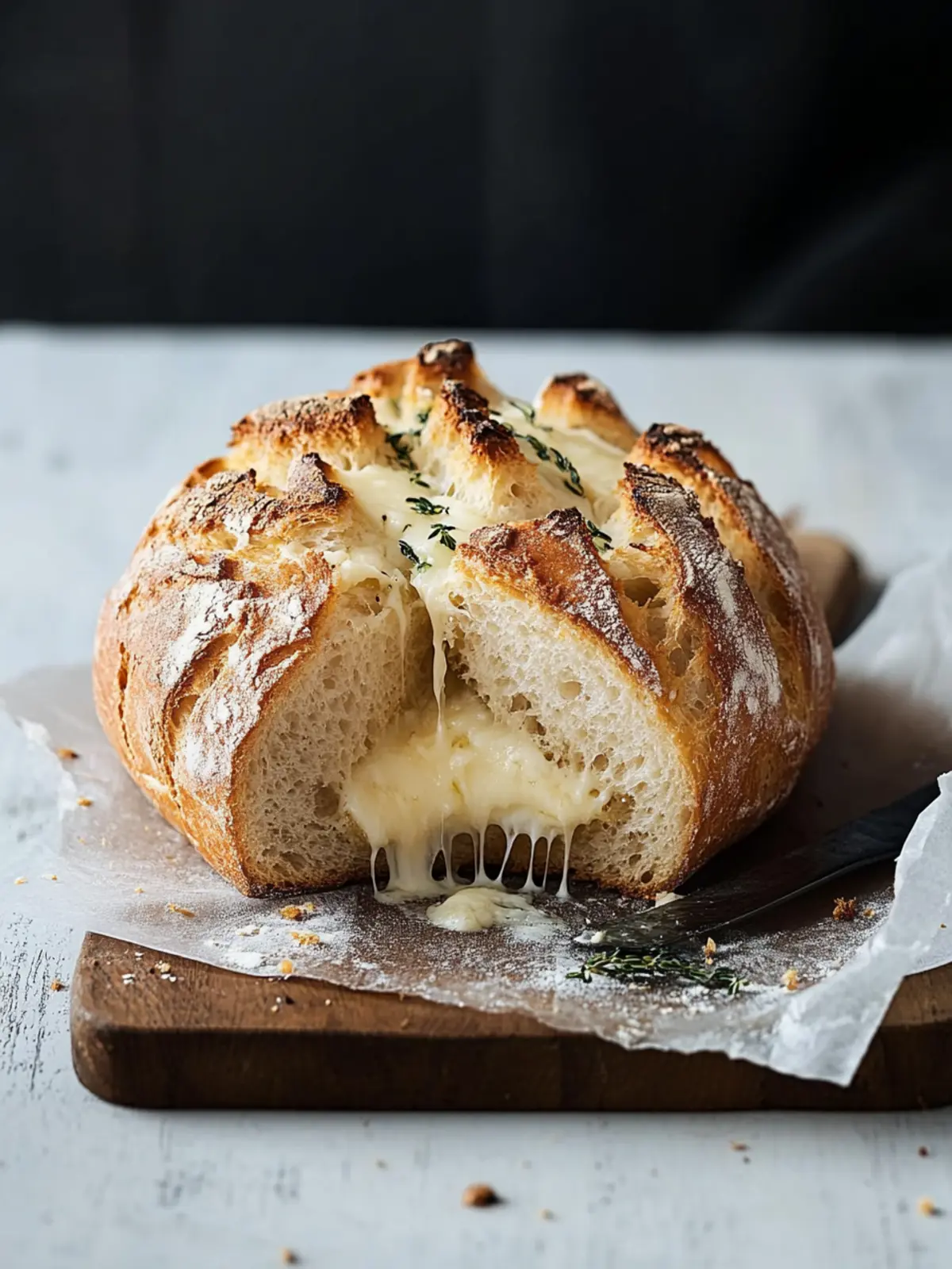Käseknoblauch-Zupfbrot