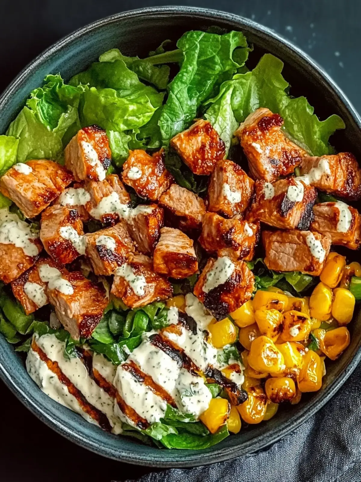 BBQ Hähnchen Geschnittene Salat