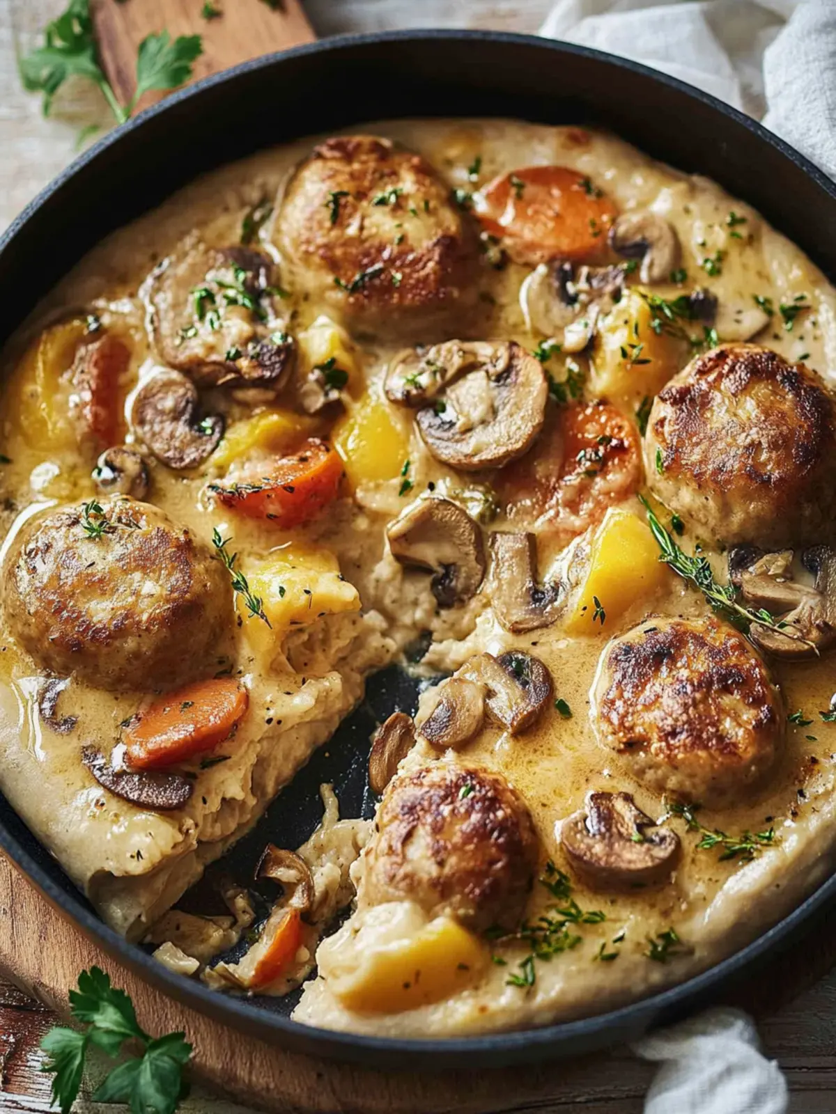 Pilz-Buletten-Pfanne