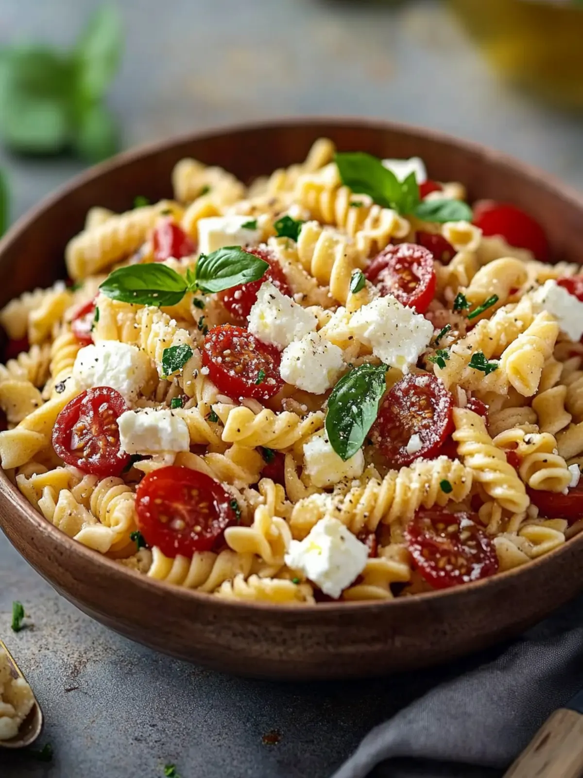 Mediterraner Nudelsalat mit Feta – einfach & frisch