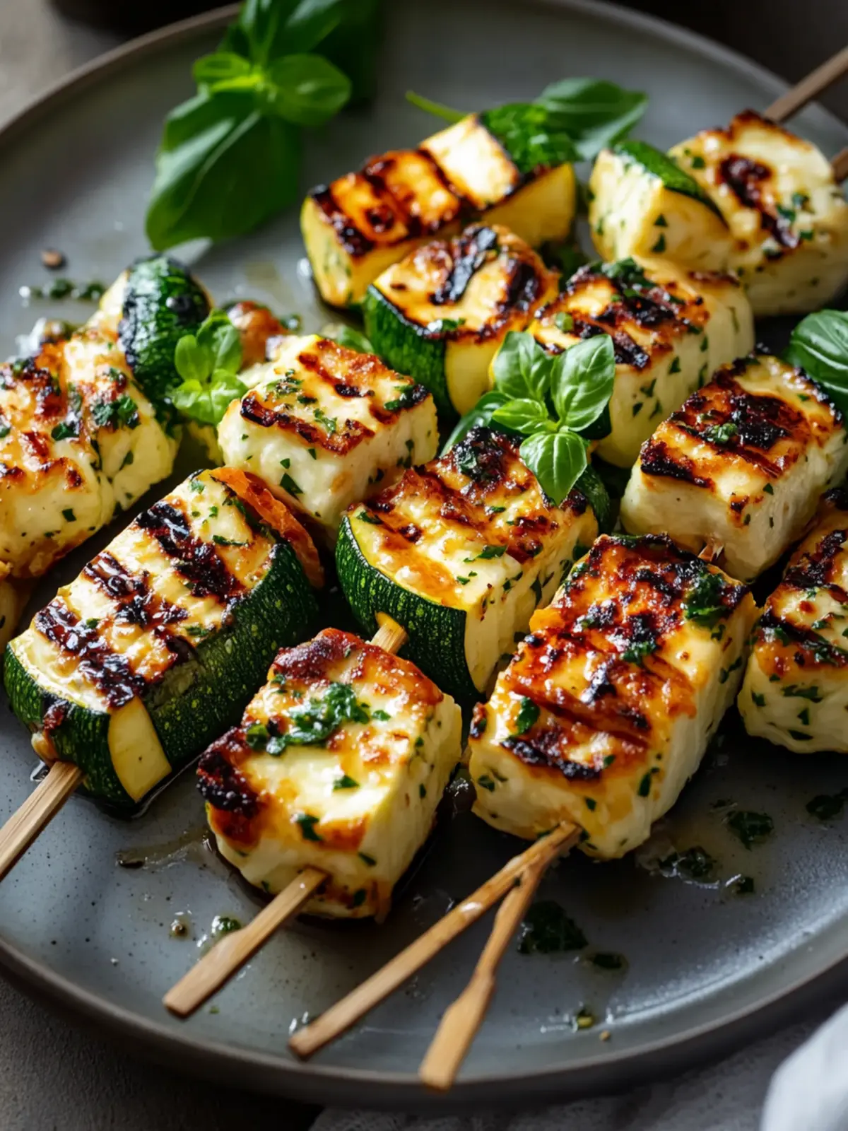 Halloumi Zucchini Spieße Vom Grill: Sommerlich, Lecker & Vegetarisch