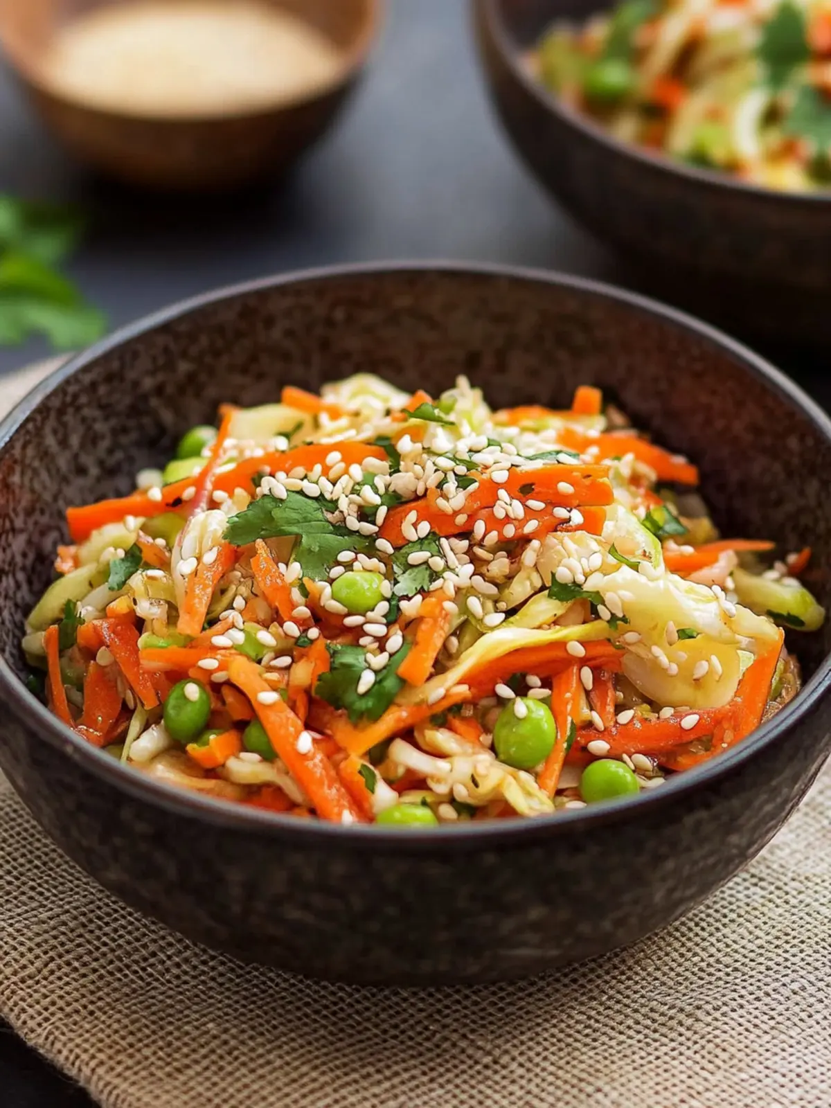 Asiatischer Chinakohl-Salat mit Sesam-Dressing