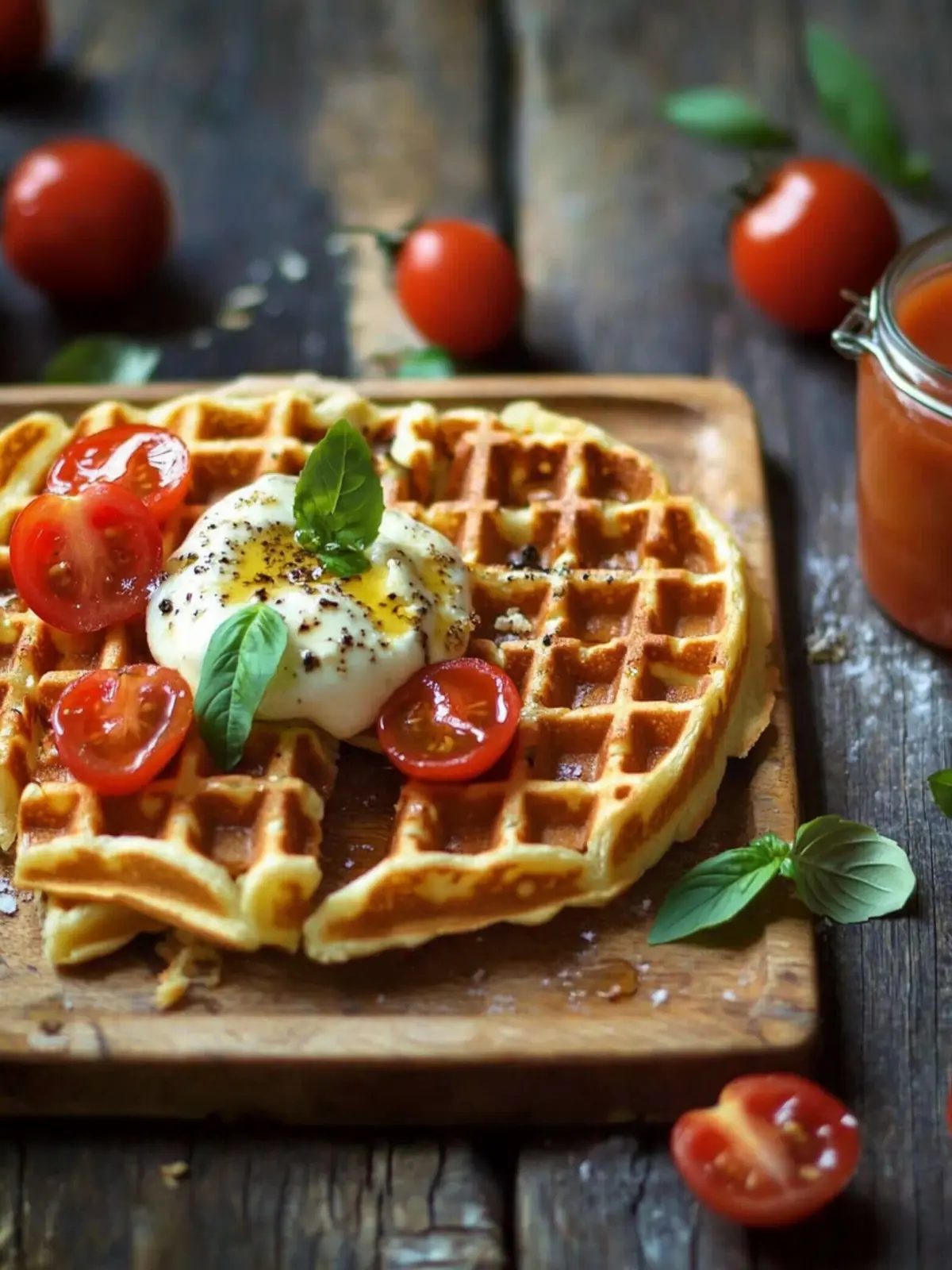 Tomaten-Mozzarella-Waffeln