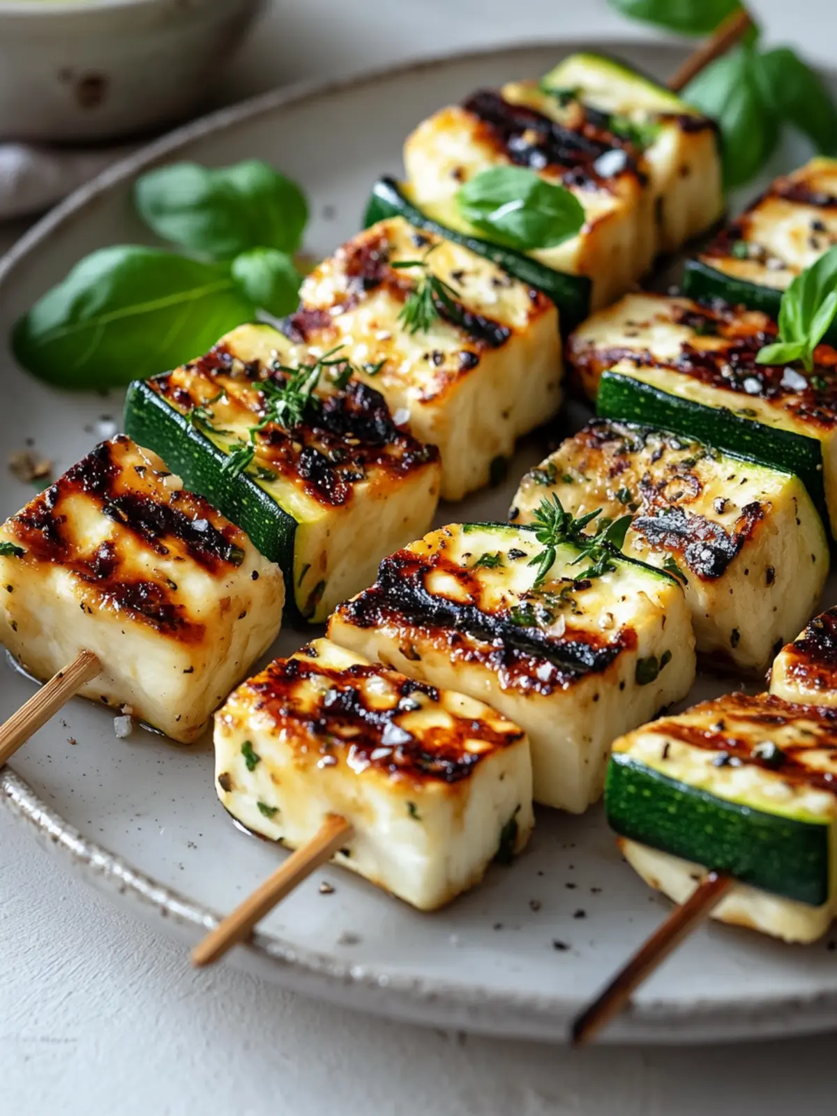 Halloumi Zucchini Spieße Vom Grill: Sommerlich, Lecker & Vegetarisch
