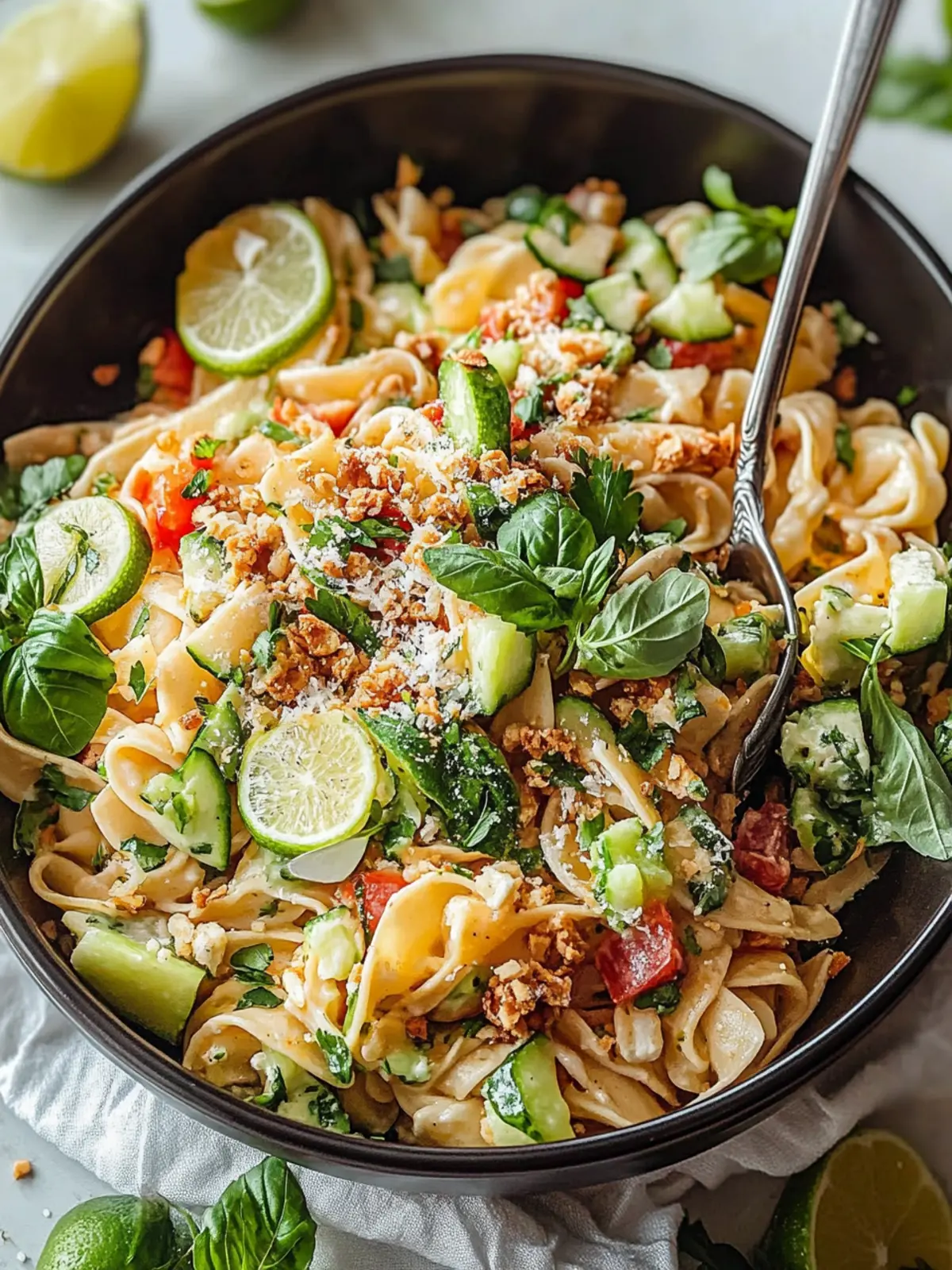 Limetten Crunch Nudelsalat