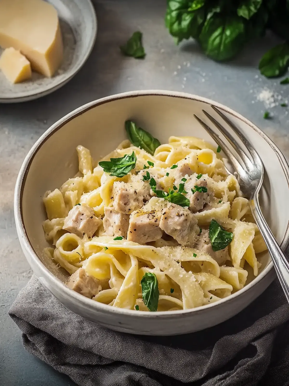Ein-Topf Knoblauch Parmesan Hähnchen Pasta