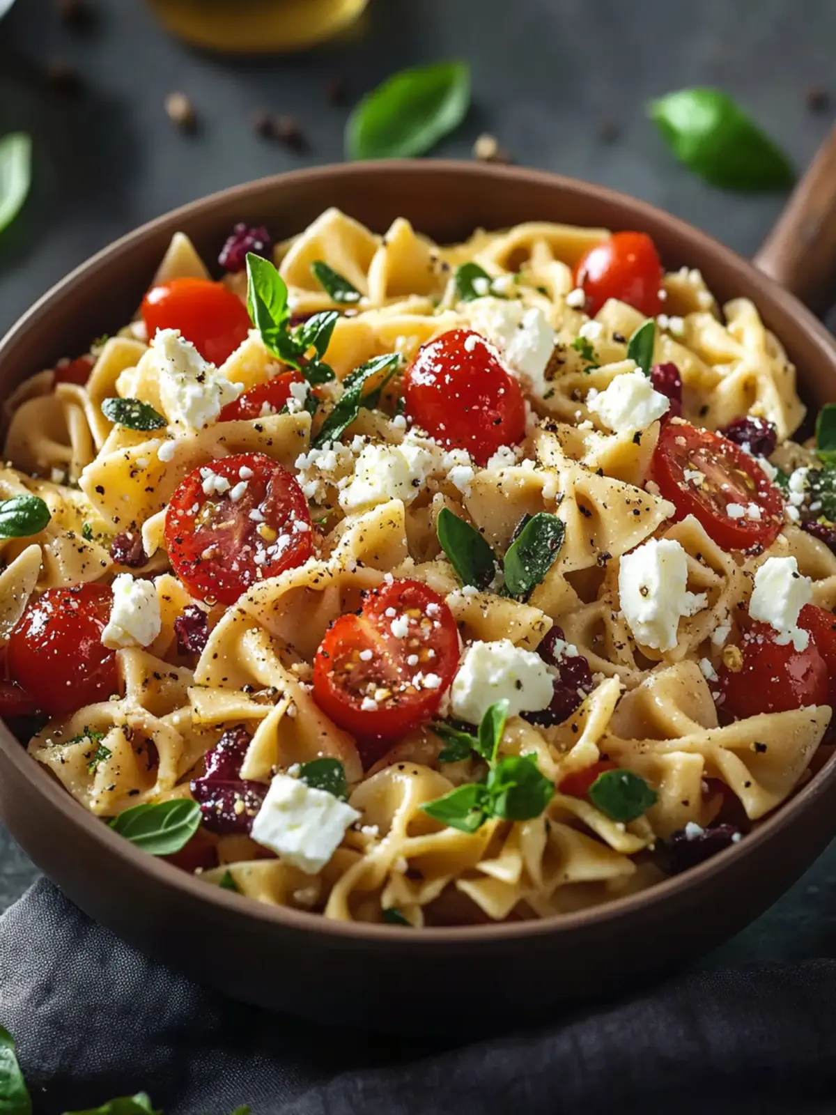 Mediterraner Nudelsalat mit Feta – einfach & frisch