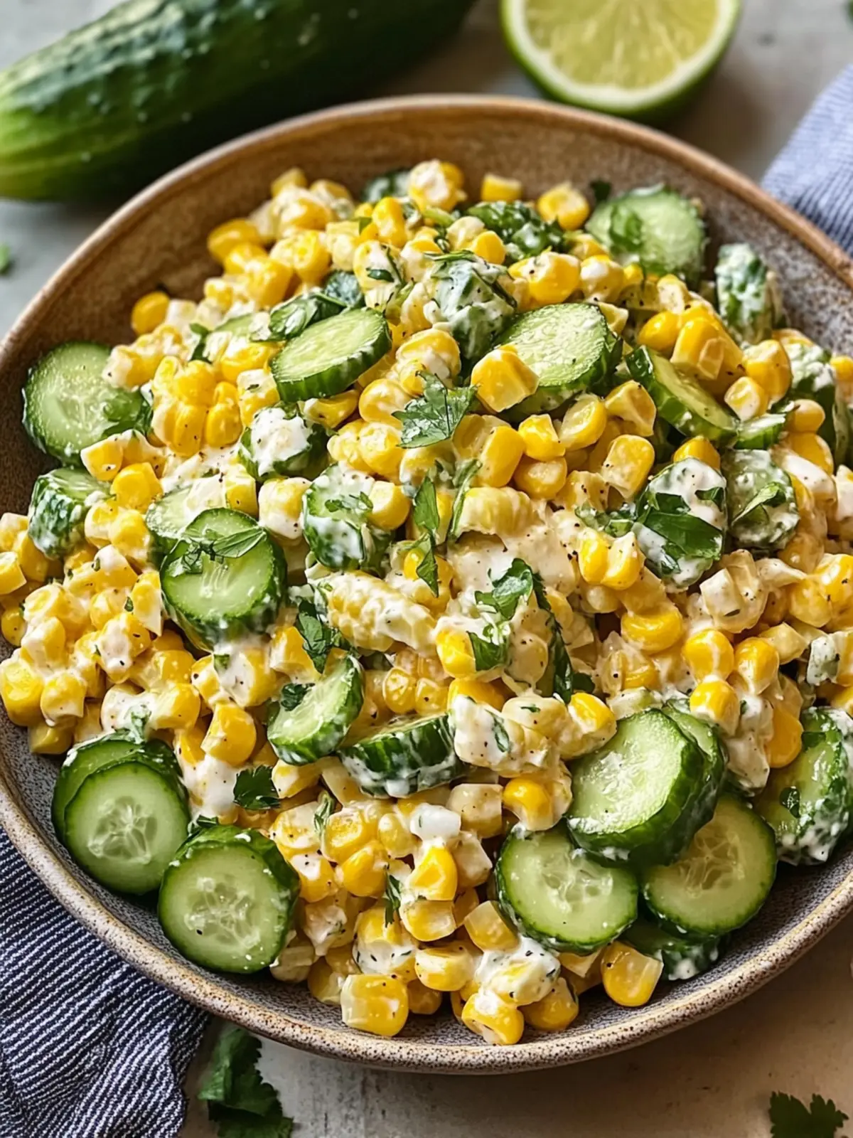 Street corn & creamy cucumber salad