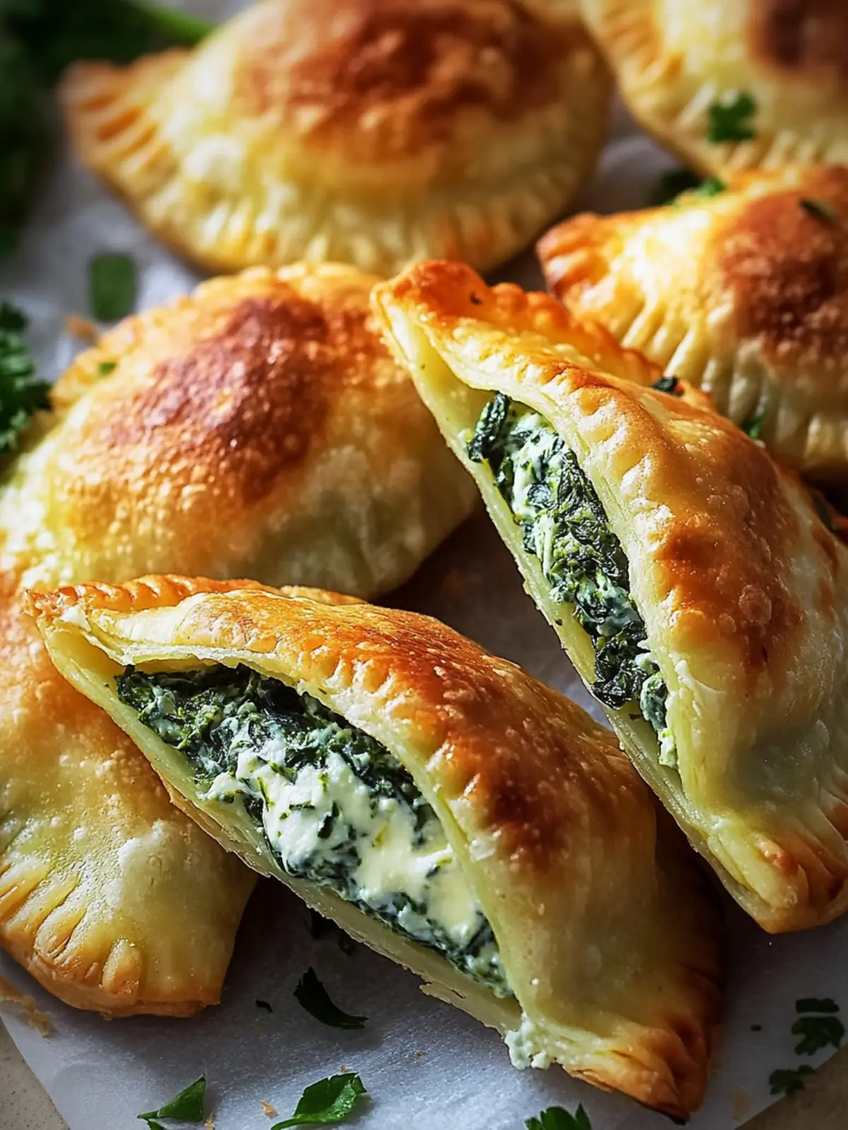 Vegane Kartoffeltaschen mit Spinat-Frischkäse-Füllung