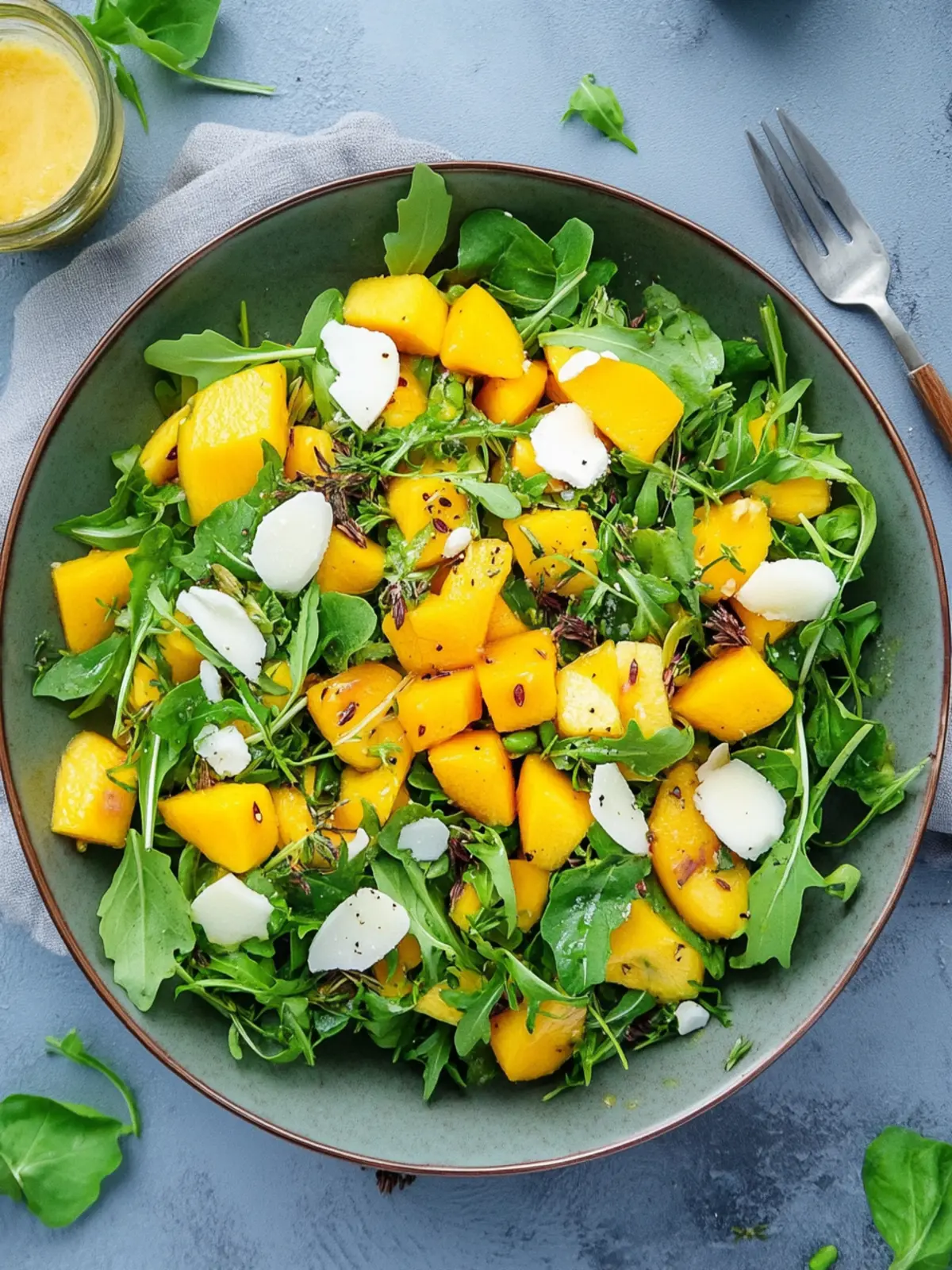 Rucola-Mango-Salat mit Pinienkernen