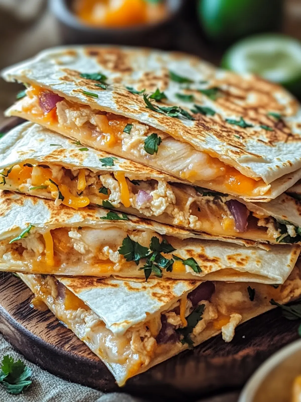 Hochproteinhaltige Hühnchen-Ranch-Quesadilla einfach zubereiten