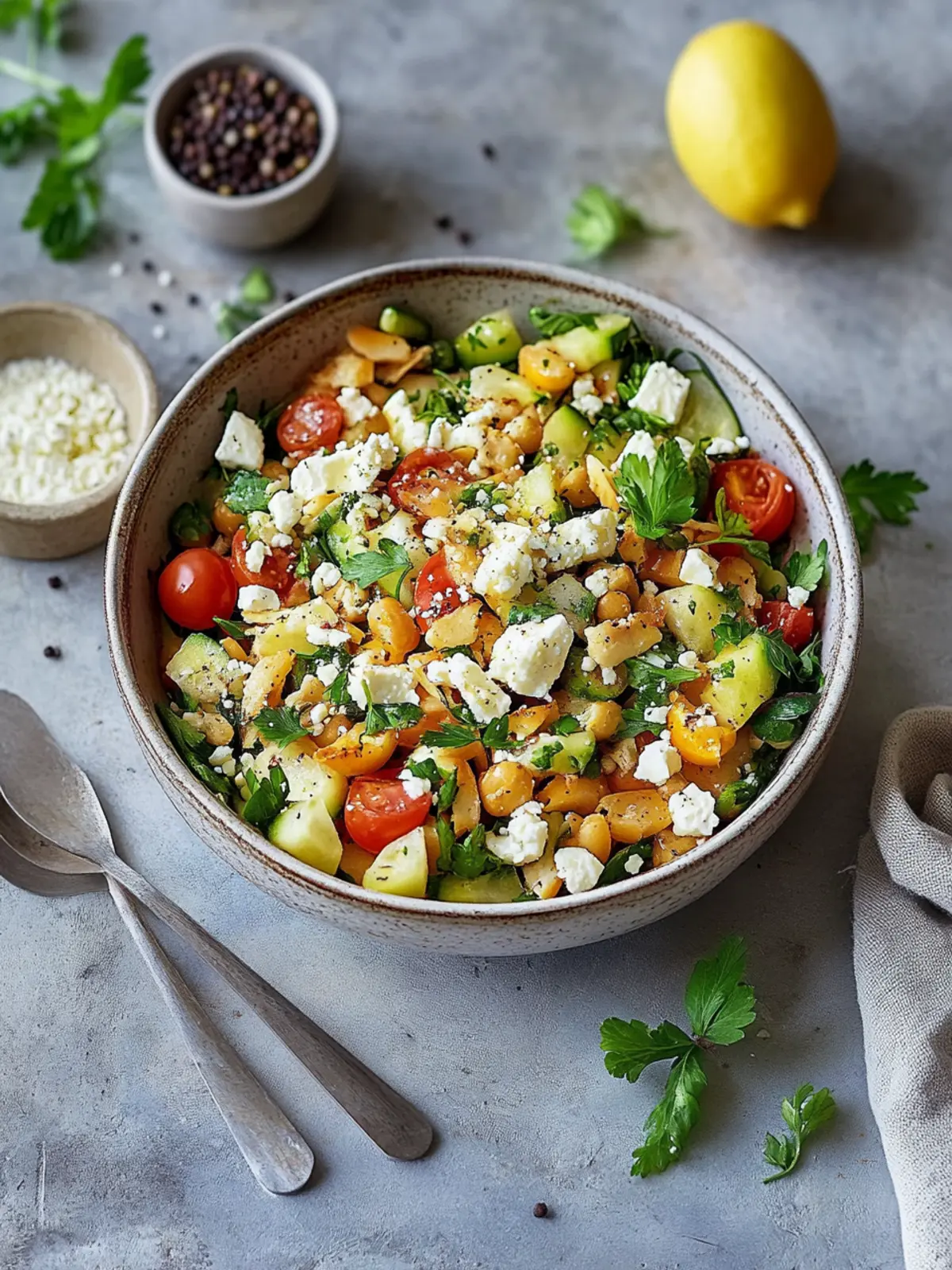 Kichererbsensalat mit Feta