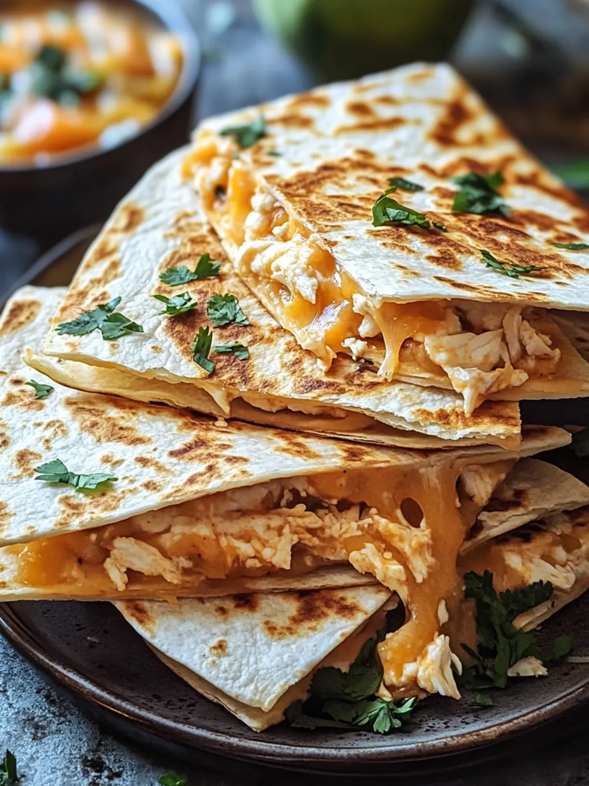 Hochproteinhaltige Hühnchen-Ranch-Quesadilla einfach zubereiten