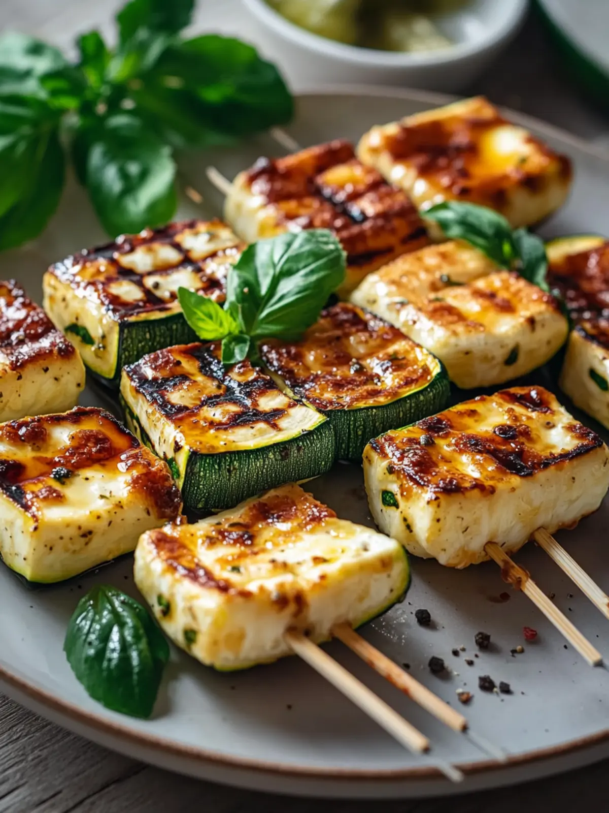 Halloumi Zucchini Spieße Vom Grill: Sommerlich, Lecker & Vegetarisch