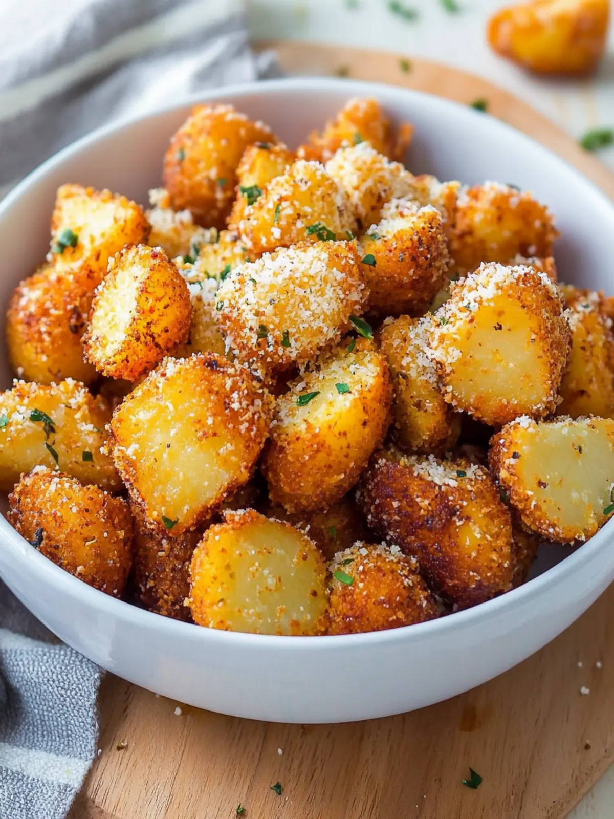 Einfache knusprige Air Fryer Parmesan Rotschalenkartoffeln