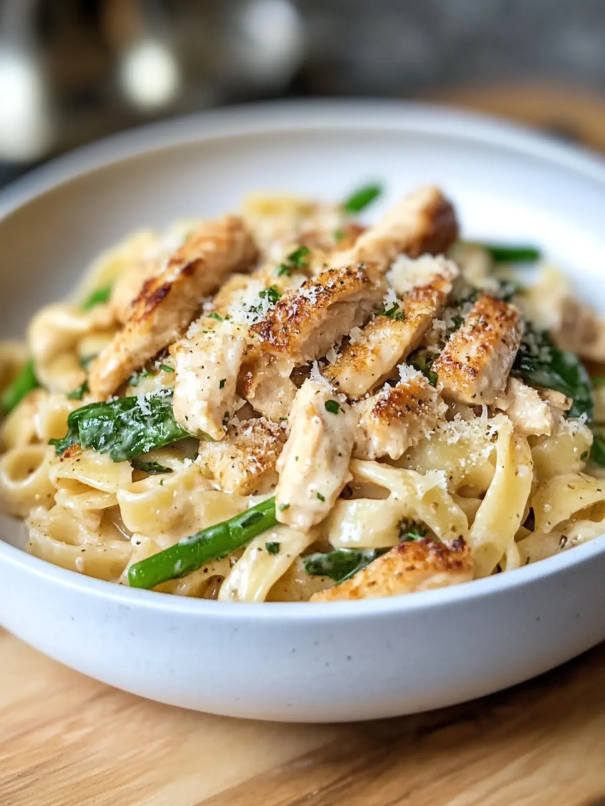 Keto Cremige Hähnchen Alfredo Pasta