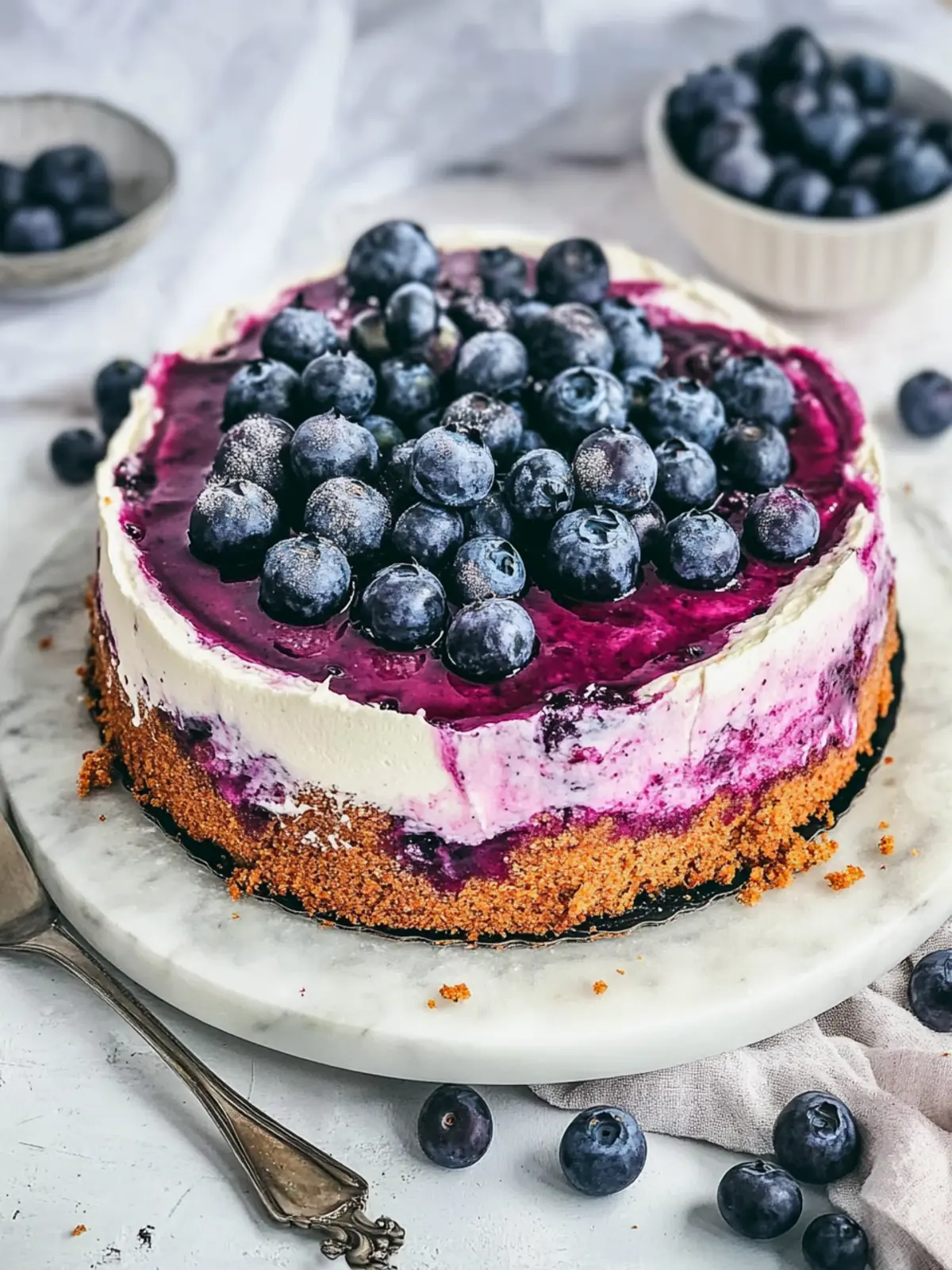 Vegane Buchweizentorte mit Heidelbeeren