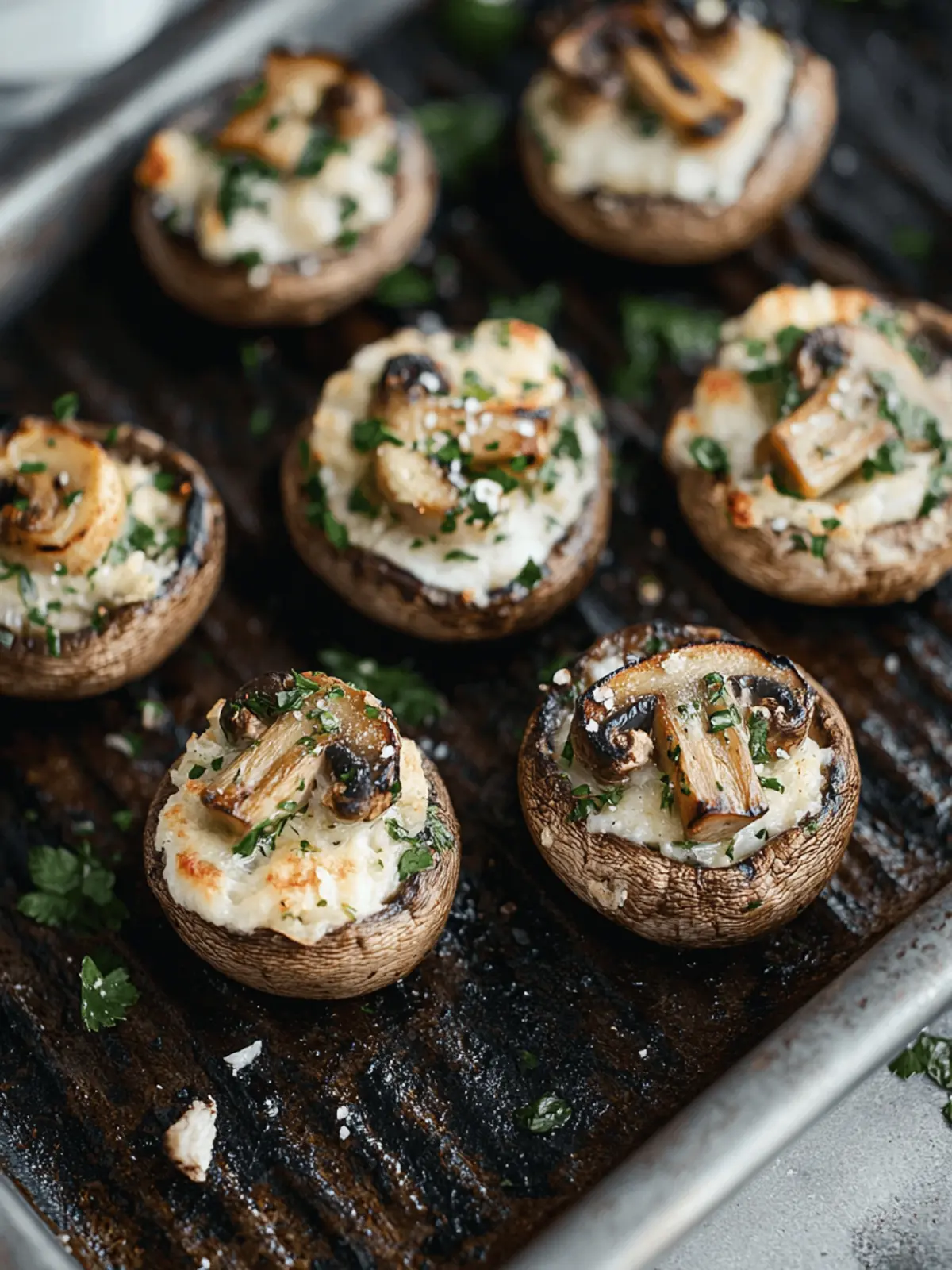 Gefüllte Champignons vom Grill