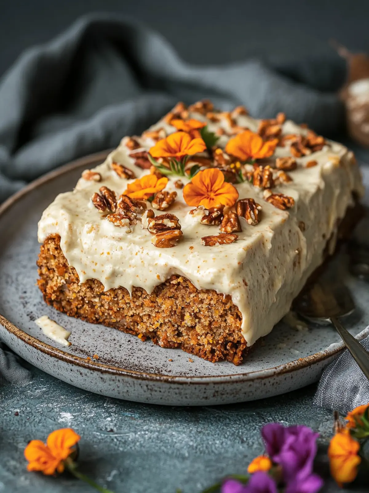 Veganer Karottenkuchen – super saftig und proteinreich