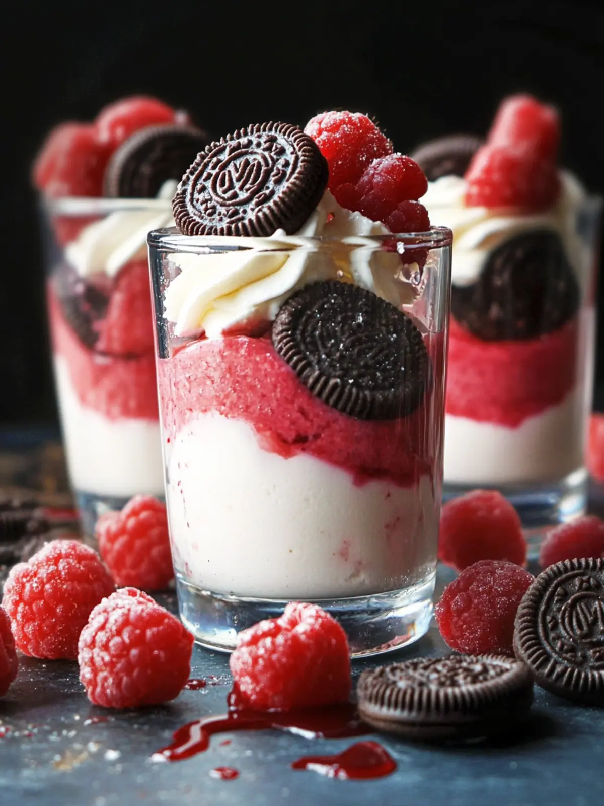 Himbeer-Oreo-Dessert