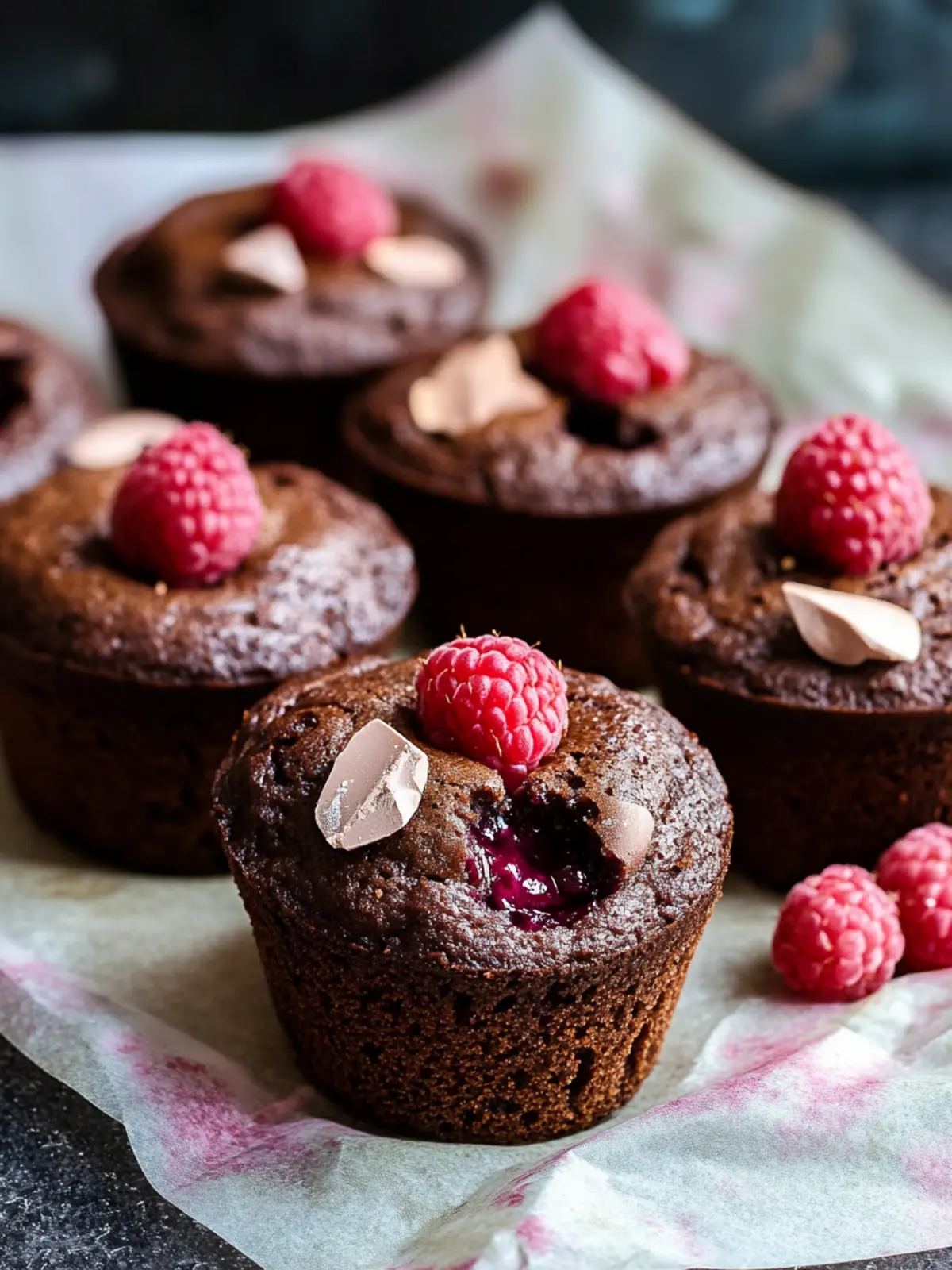 Vegane Doppel-Schokoladen-Himbeer-Muffins