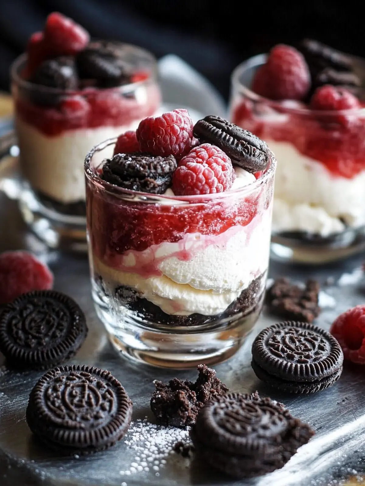 Himbeer-Oreo-Dessert