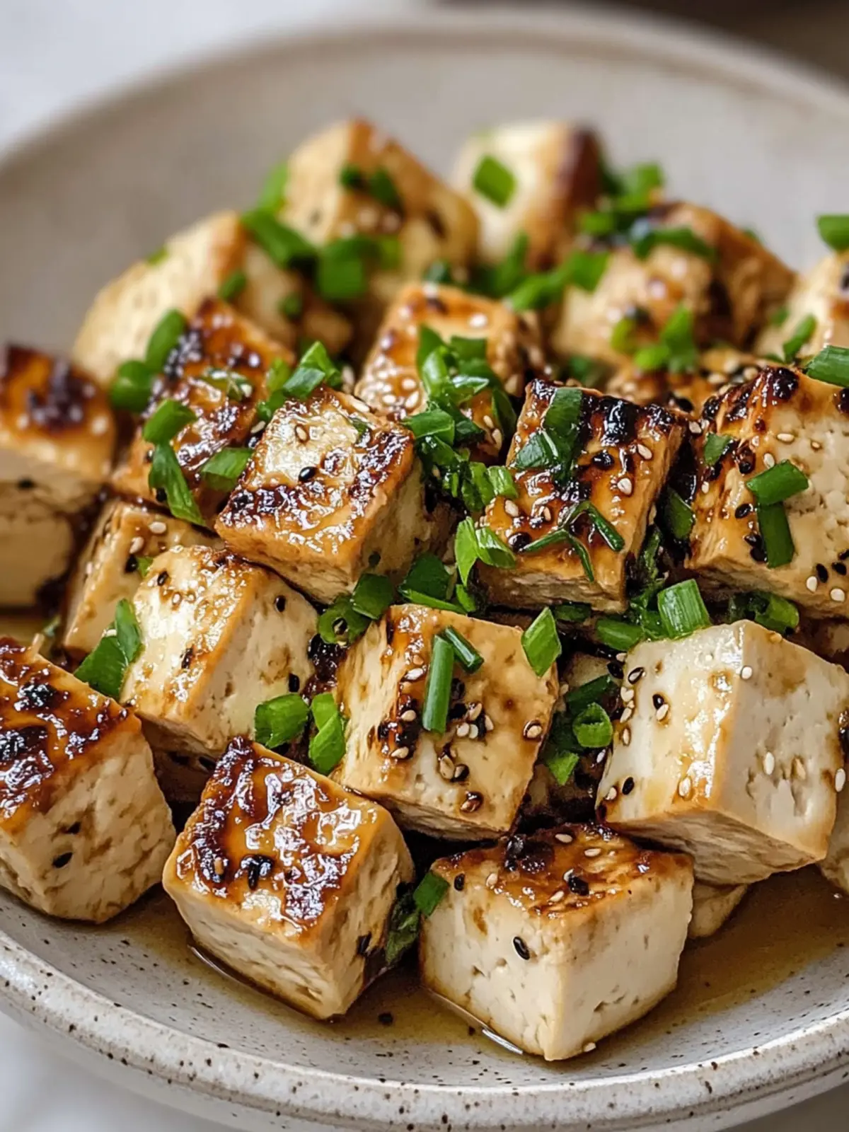 Knoblauch-Soja-Glasierte Tofu-Spieße