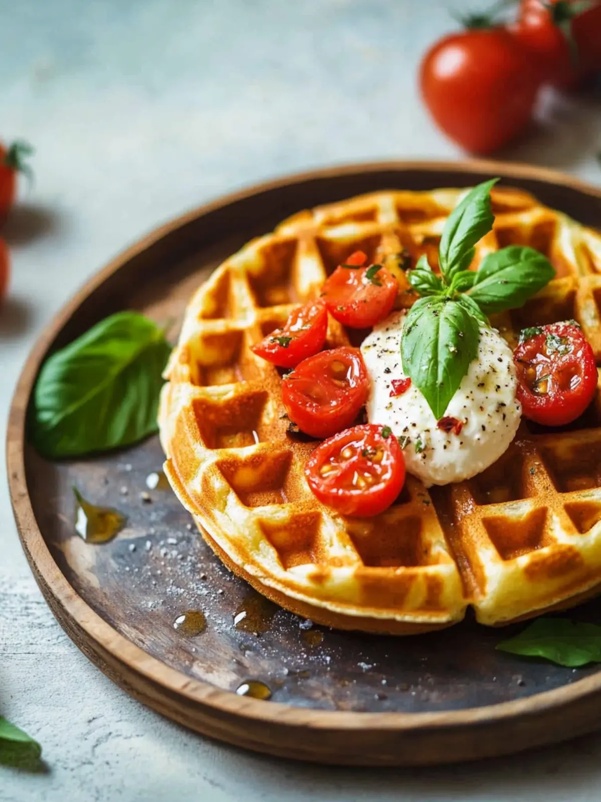 Tomaten-Mozzarella-Waffeln