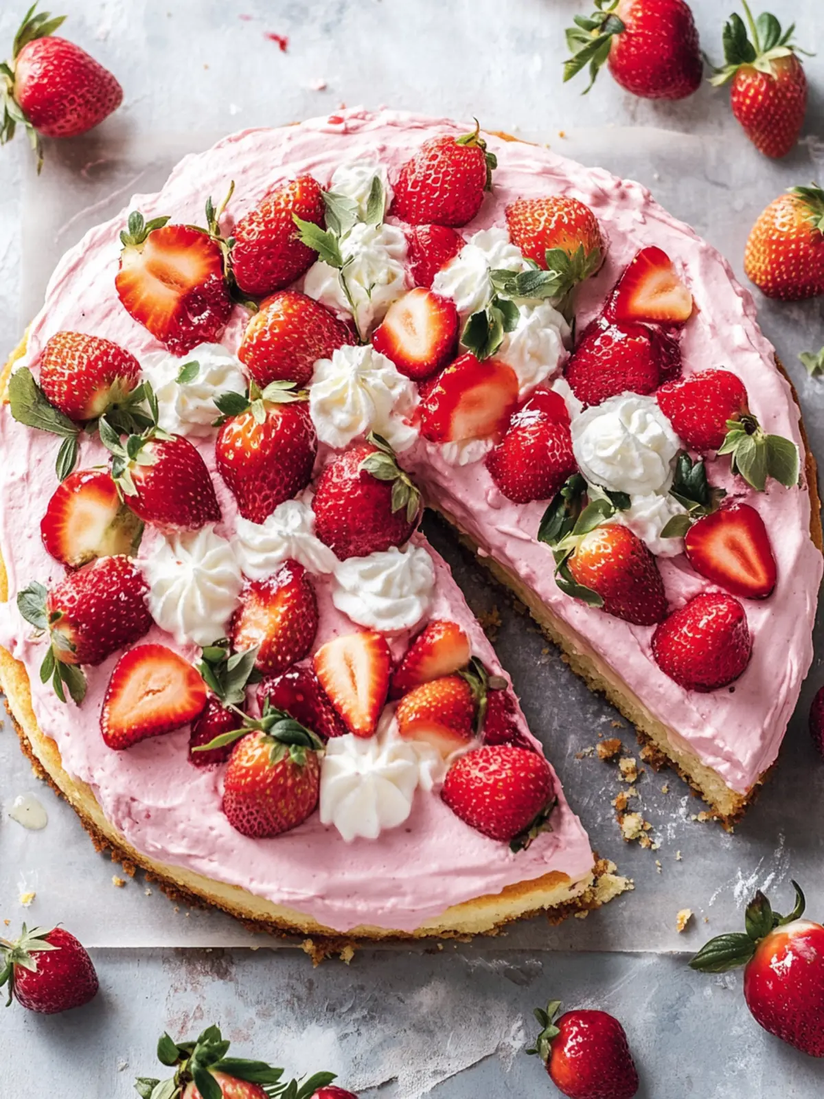 Quick Strawberry Curd Cake from the Tray