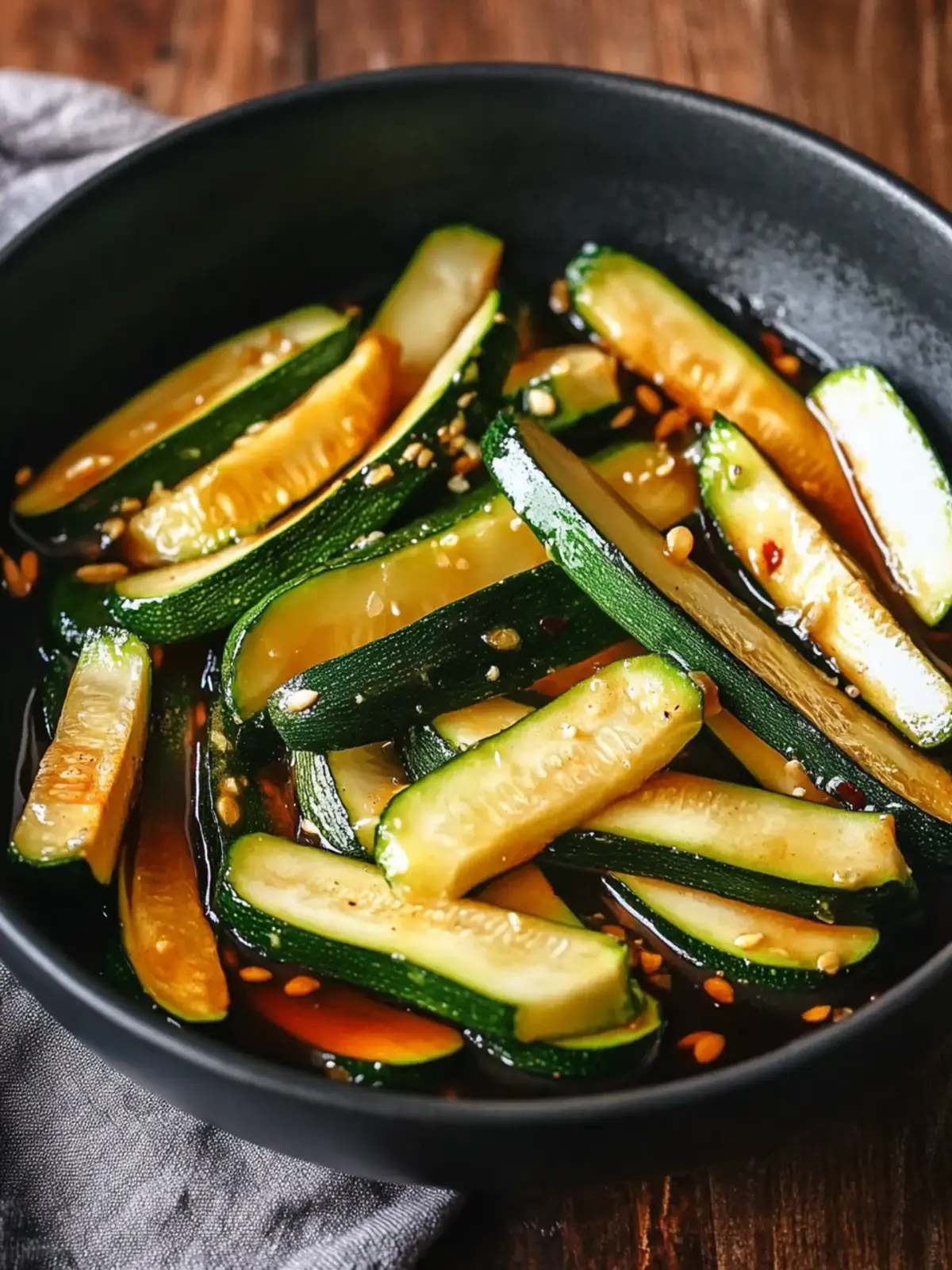 Scharfe asiatische Zucchini (10-Minuten-Beilage)