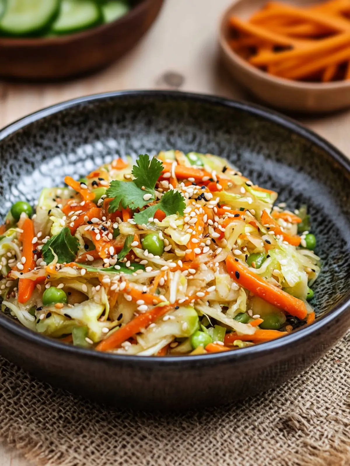 Asiatischer Chinakohl-Salat mit Sesam-Dressing