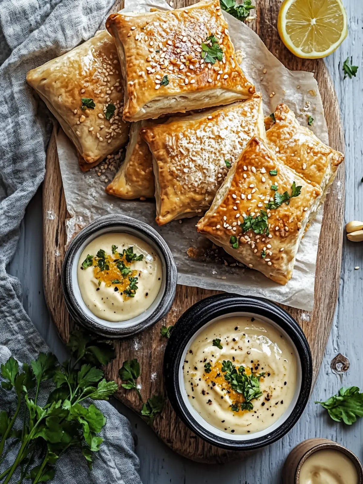 Käse Vegan Kartoffel und Zwiebel Blätterteiggebäcke