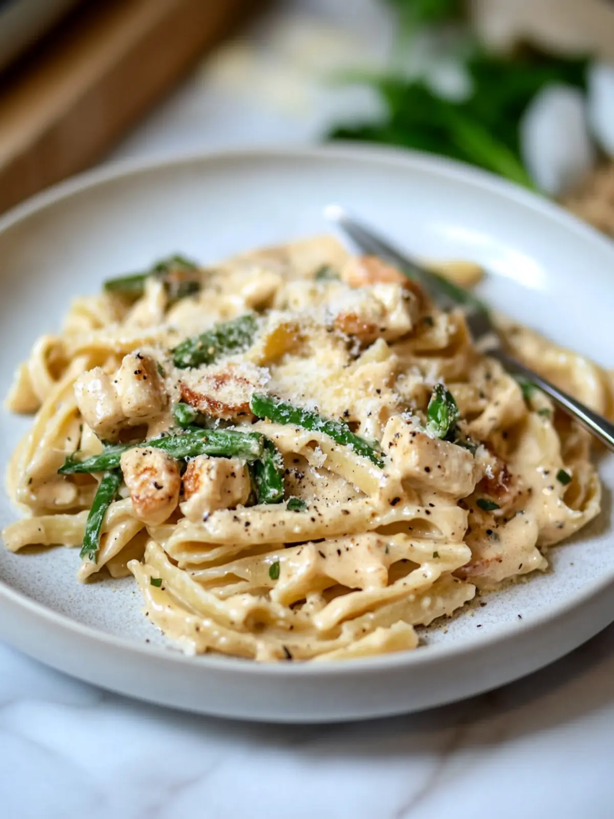 Keto Cremige Hähnchen Alfredo Pasta