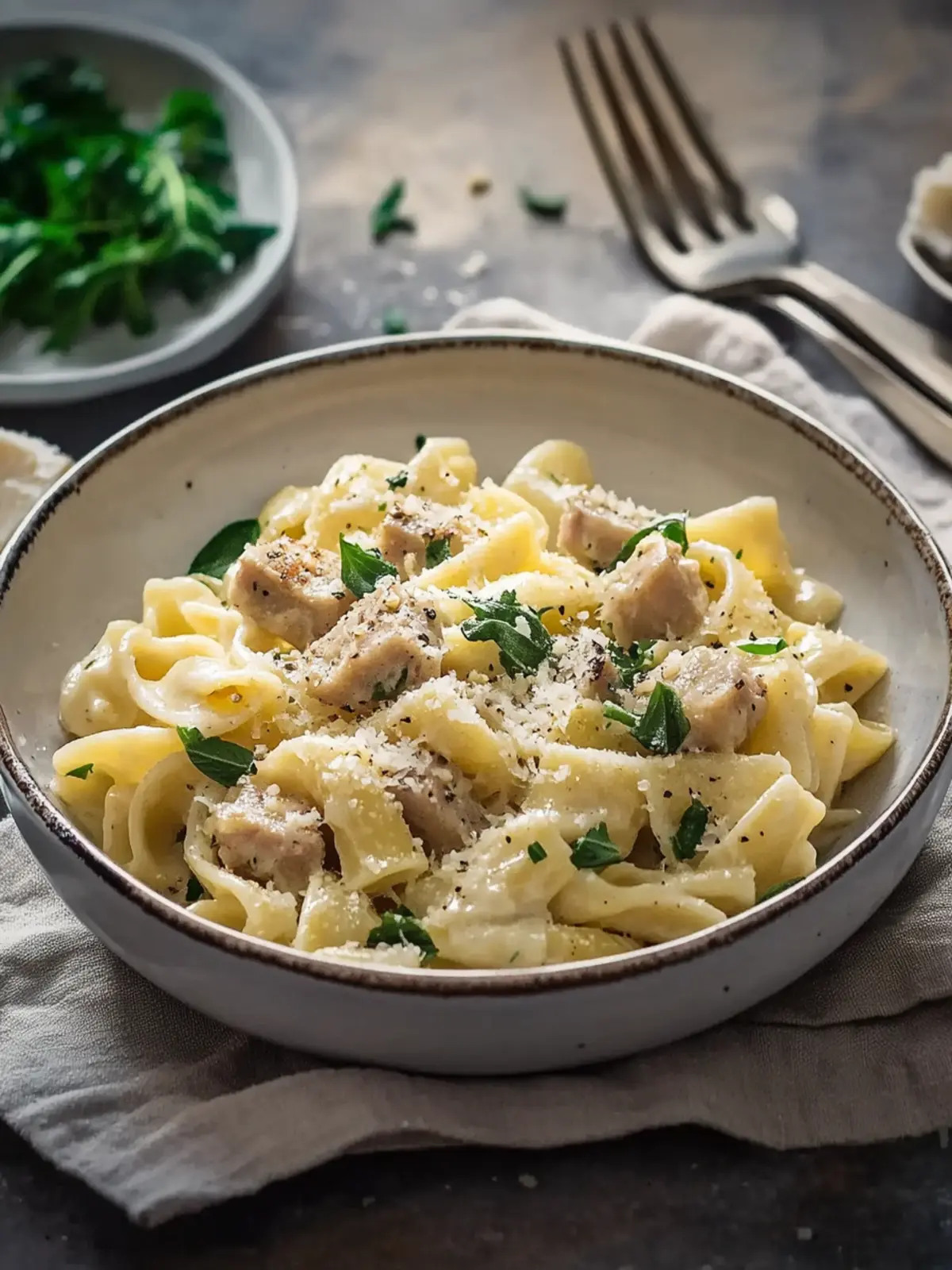Ein-Topf Knoblauch Parmesan Hähnchen Pasta