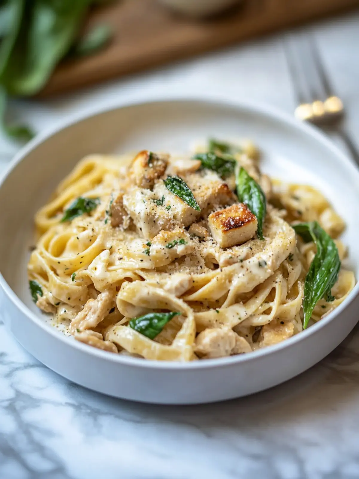 Keto Cremige Hähnchen Alfredo Pasta